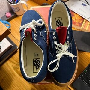 MUST GO! - BRAND NEW - MENS 10.5 - VANS ERA SKATEBOARDING GUM DRESS BLUE/CHILI P